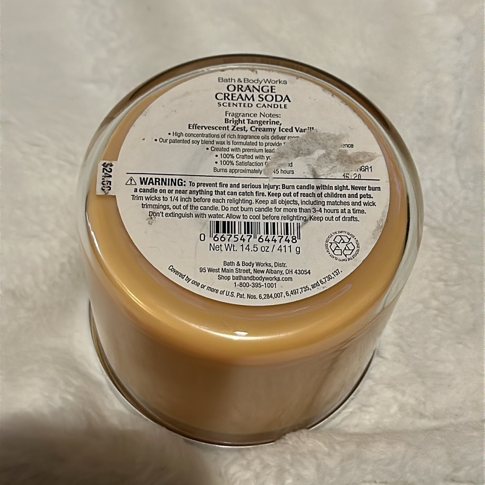 Discontinued Orange Cream Soda Bath and Body Works 3 wick Candle - Picture 4 of 4